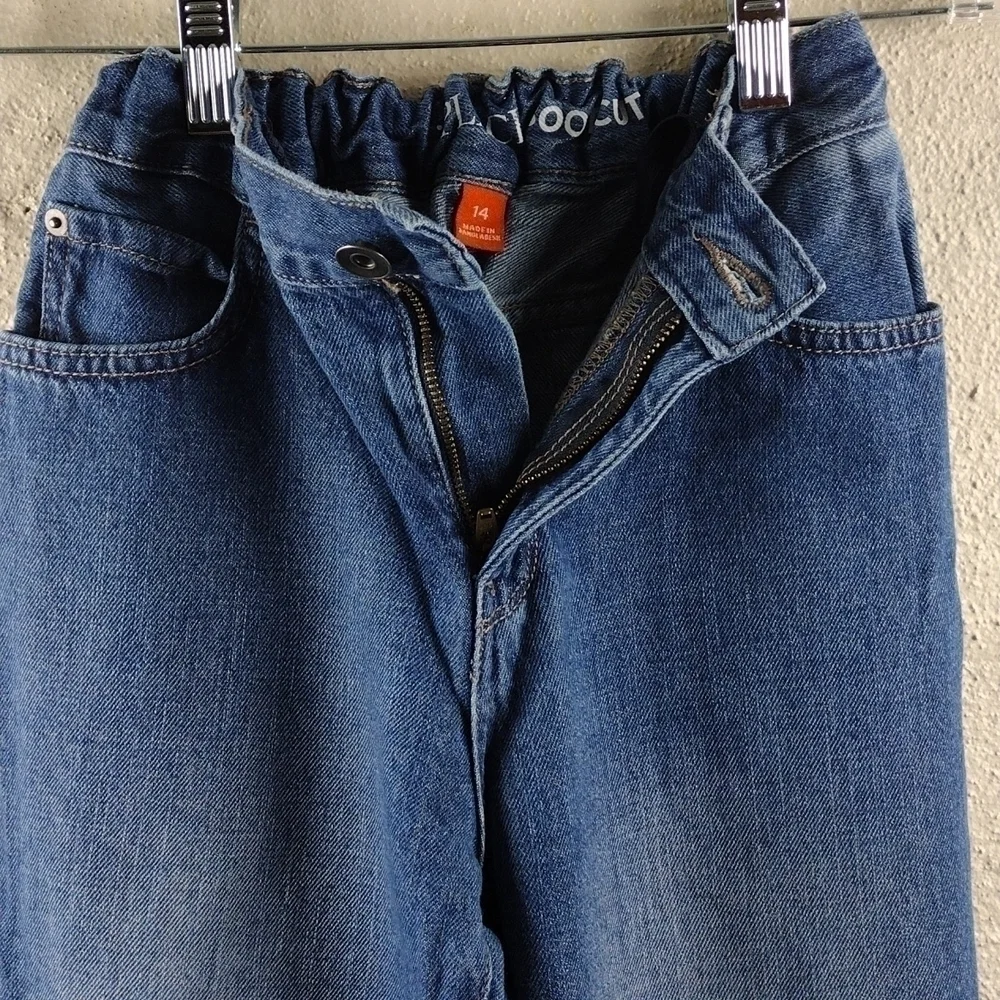 Children's Place Blue Medium Wash Five Pocket Mid Rise Button Zip Boot Cut Jeans